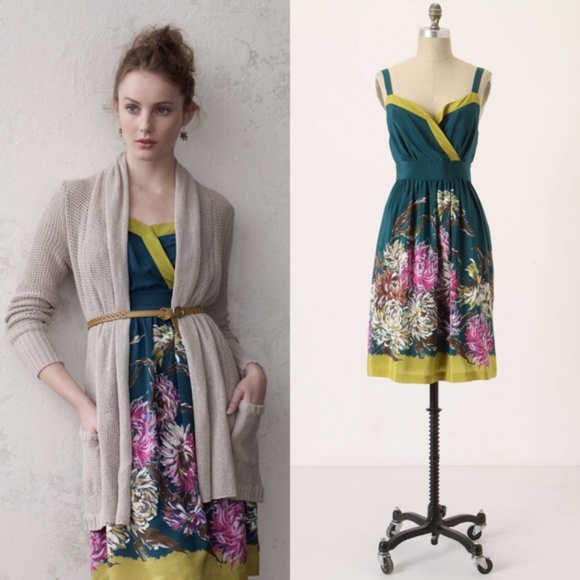 Maeve Dresses & Skirts - Anthropologie Maeve Silk Floral Dress